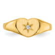 14k .01ct. Diamond 7.0x10.0mm Open Back Heart Signet Ring - Birthstone Company