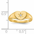 14k .01ct. Diamond 7.0x10.0mm Open Back Heart Signet Ring - Birthstone Company