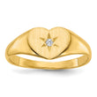 14k .01ct. Diamond 7.0x10.0mm Open Back Heart Signet Ring - Birthstone Company