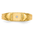 14k Child's AA Diamond Closed Back Signet Ring - Birthstone Company
