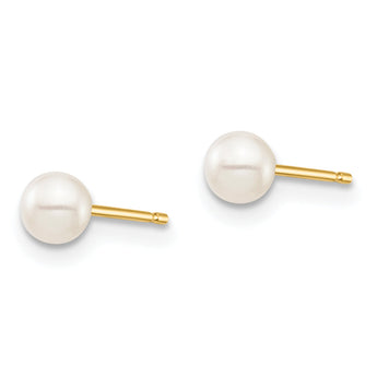 14K Gold Freshwater Pearl Stud Earrings Polished Elegance