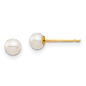 14K Gold Freshwater Pearl Stud Earrings Polished Elegance
