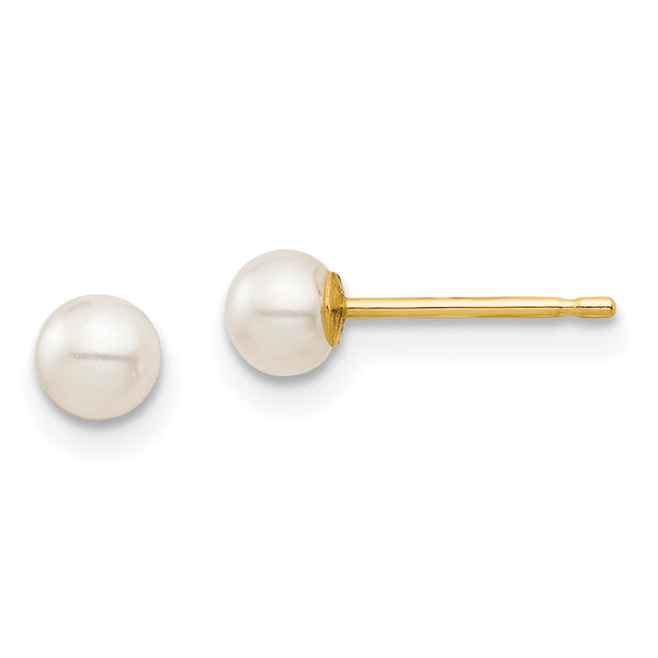 14K Gold Freshwater Pearl Stud Earrings Polished Elegance