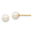 14K Gold Freshwater Pearl Stud Earrings with Polished Finish