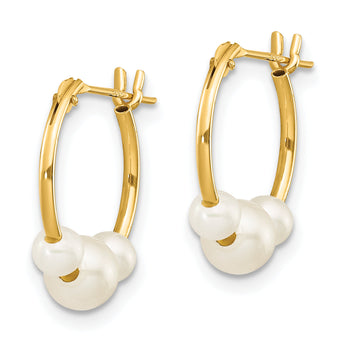 Freshwater Pearl Hoop Earrings in 14K Yellow Gold