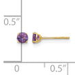 14K Gold Amethyst Stud Earrings with Polished Finish - Birthstone Company