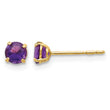 14K Gold Amethyst Stud Earrings with Polished Finish - Birthstone Company