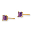 14K Gold Amethyst Birthstone Stud Earrings