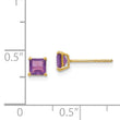 14K Gold Amethyst Birthstone Stud Earrings