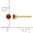 14K Gold Garnet Stud Earrings with Polished Finish - Birthstone Company
