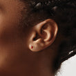 14K Gold Garnet Square Stud Earrings with Polished Finish - Birthstone Company