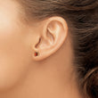 14K Gold Garnet Square Stud Earrings Polished Nickel-Free - Birthstone Company
