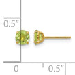 14K Gold Peridot Stud Earrings with Natural Green Gemstones - Birthstone Company