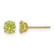 14K Gold Peridot Stud Earrings with Natural Green Gemstones - Birthstone Company