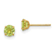 14K Gold Peridot Stud Earrings with Natural Green Gemstones