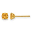 14K Gold Citrine Stud Earrings with Polished Finish for Women - Birthstone Company
