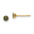 14K Gold Mystic Topaz Stud Earrings with Polished Finish for Women
