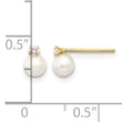 14K Gold Freshwater Pearl CZ Earrings with Polished Finish - Birthstone Company