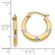 14K Madi K w/Rhodium Flowers Hollow Hoop Earrings
