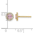 14k Madi K Pink CZ Post Earrings - Birthstone Company