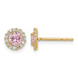 14k Madi K Pink CZ Post Earrings - Birthstone Company