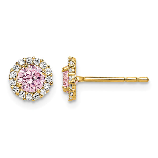 14k Madi K Pink CZ Post Earrings - Birthstone Company