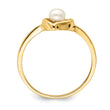 14K Madi K 3-4mm White Button Freshwater Cultured Pearl Heart Ring - Birthstone Company
