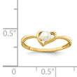 14K Madi K 3-4mm White Button Freshwater Cultured Pearl Heart Ring - Birthstone Company