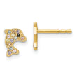 14k Madi K Multi-colored CZ Dolphin Post Earrings