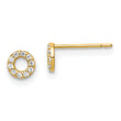 14k Yellow Gold Madi K Circle CZ Post Earrings