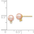 14K Madi K 5-6mm Pink Round FW Cultured Pearl .02ct Diamond Post Earrings