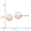 14K Madi K 7-8mm Pink Round Freshwater Cultured Pearl Stud Post Earrings