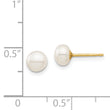 14k Madi K 5-6mm White Button Freshwater Cultured Pearl Stud Post Earrings
