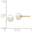 14k Madi K 6-7mm White Button Freshwater Cultured Pearl Stud Post Earrings