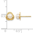 14K Madi K 4-5mm White Button Freshwater Cultured Pearl Post Earrings - Birthstone Company