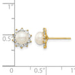 14k Madi K 5-6mm White Button Freshwater Cultured Pearl CZ Post Earrings - Birthstone Company