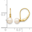 14K Madi K 5-6mm White Round FW Cultured Pearl Leverback Earrings - Birthstone Company