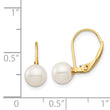 14K Madi K 6-7mm White Round FW Cultured Pearl Leverback Earrings