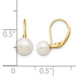 14K Madi K 6-7mm White Round FW Cultured Pearl Leverback Earrings - Birthstone Company
