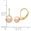 14K Madi K 6-7mm Pink Round FW Cultured Pearl Leverback Earrings - Birthstone Company