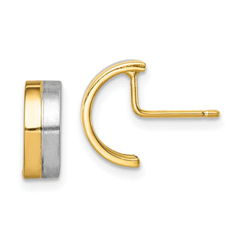 14k w/Rhodium Madi K Half Circle Post Earrings