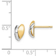 14k w/Rhodium Madi K Satin Leaf Post Earrings