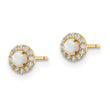 14k Madi K CZ And Created Opal Post Earrings - Birthstone Company