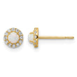 14k Madi K CZ And Created Opal Post Earrings - Birthstone Company