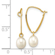 14k Madi K 6-7mm Rice White FWC Pearl Dangle Earrings