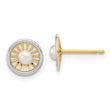 14K Two-tone Madi K 3-3.5mm Freshwater Cultured Pearl Post Earrings