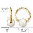 14k Madi K 5-6mm White Round Freshwater Cultured Pearl Hoop Earrings - Birthstone Company