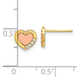 14k Madi K Two-tone Polished CZ Heart Post Earrings