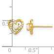 14k Madi K Polished Created Opal and CZ Heart Post Earrings - Birthstone Company