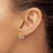 14k Madi K with Rose and White Rhodium Polished Heart Post Earrings